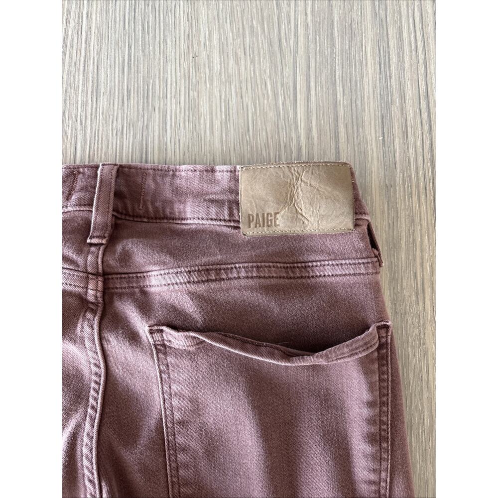 PAIGE Lennox Slim Jeans Womens 28 Dusty Rose Pink Stretch Mid Rise Denim Pants - Picture 5 of 7
